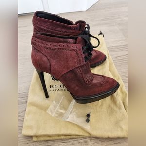 Burberry suede lace-up ankle boots